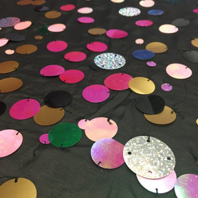 Black Sprinkle Sequin Fabric SV574043 3