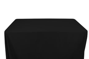 Stretch Broadcloth 6 Feet Banquet Table Covers Black 1