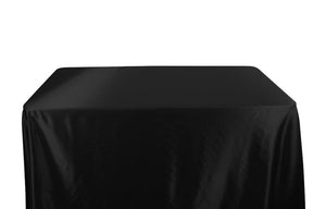Stretch Charmeuse Satin 6 Feet Banquet Table Covers Black 1
