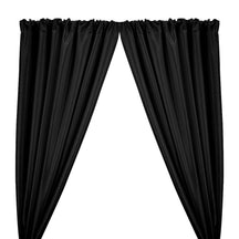 Stretch Taffeta Rod Pocket Curtains Black 1