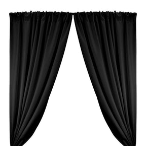 Twill Rod Pocket Curtains Black 1