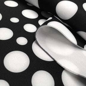 Polka Dot Neoprene Scuba Fabric SV570036 Black And White 2