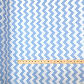 Blue Classic Chevron Printed Cotton Fabric SV570451 3