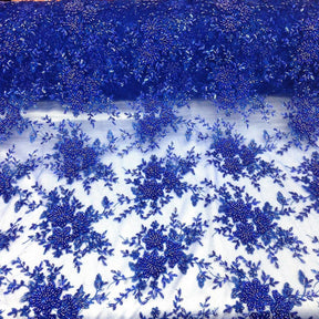 Ivy Bridal Lace Beaded Fabric SV571087 Blue 5