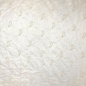 Bridal Paisley Pearled Silk Dupioni Fabric SV576079 2