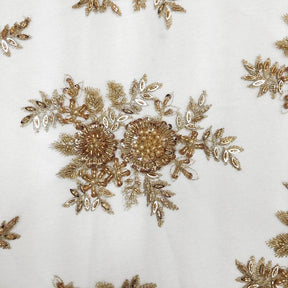 Viburnum Bridal Lace Beaded Fabric SV573417 Bronze 3