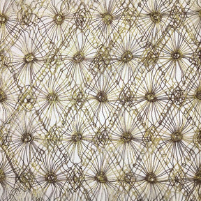 Corded Metallic Lace Fabric SV576107 Brown & Gold 1