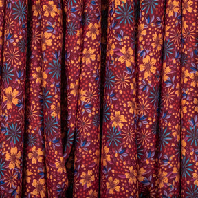 Hibiscus Crepe De Chine Print Fabric SV577792 Burgundy 2