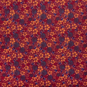 Hibiscus Crepe De Chine Print Fabric SV577792 Burgundy 1