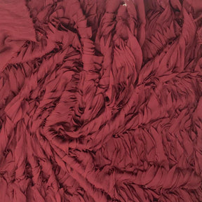 Burgundy Ruffle Wave Chiffon Fabric SV576206 Burgundy 2