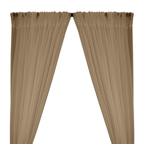 Crushed Sheer Voile Rod Pocket Curtains Camel  1
