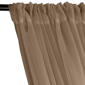 Sheer Voile Rod Pocket Curtains Camel  2