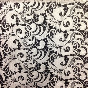 Ivory Cardinal Guipure French Venice Lace Fabric SV570218 2