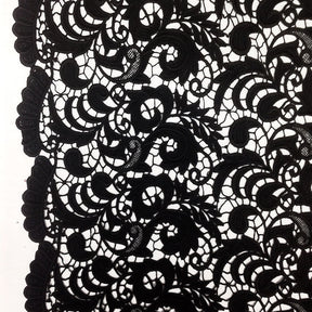 Black Cardinal Guipure French Venice Lace Fabric SV570220 1