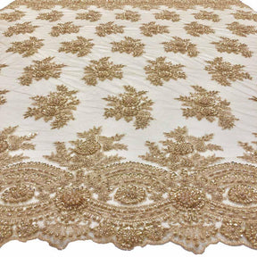 Viburnum Bridal Lace Beaded Fabric SV574795 Champagne 6