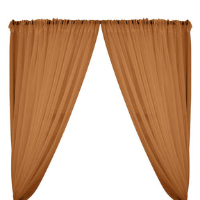 Sheer Voile Rod Pocket Curtains Coffee  1