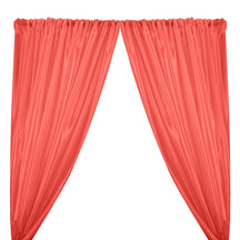 Extra Wide Nylon Taffeta Rod Pocket Curtains Coral 1