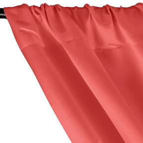 Matte Satin Peau De Soie Rod Pocket Curtains Coral 2