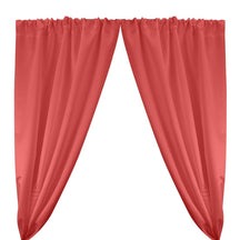 Matte Satin Peau De Soie Rod Pocket Curtains Coral 1
