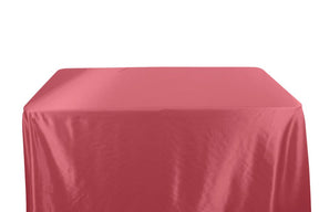 Stretch Charmeuse Satin 6 Feet Banquet Table Covers Coral 1