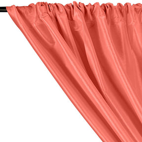 Stretch Taffeta Rod Pocket Curtains Coral 2