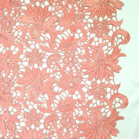 Bell Flower Guipure French Venice Lace Fabric SV571167 Coral 1
