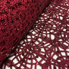 Corded Sequin Lace Fabric SV577029 Burgundy 3
