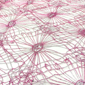 Corded Metallic Lace Fabric SV576440 Pink/Silver 2