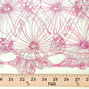 Corded Metallic Lace Fabric SV576440 Pink/Silver 3