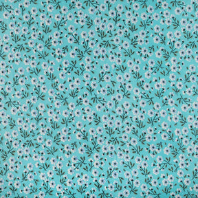 Cosmos Crepe De Chine Print Fabric SV577794 Cyan 1