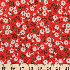 Cosmos Crepe De Chine Print Fabric SV577796 Red 3