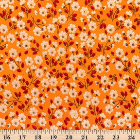 Cosmos Crepe De Chine Print Fabric SV577797 Orange 3