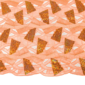 Geometric Sequin Lace Fabric SV577841 Peach 1