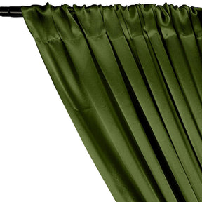 Crepe Back Satin Rod Pocket Curtains Dark Olive 2