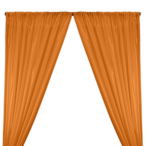 Poly China Silk Lining Rod Pocket Curtains Dark Orange 1