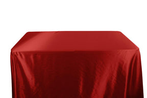 Charmeuse Satin 6 Feet Banquet Table Covers Dark Red 1