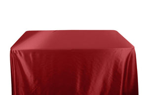 Stretch Charmeuse Satin 6 Feet Banquet Table Covers Dark Red 1