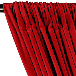 Stretch Velvet Rod Pocket Curtains Dark Red 2
