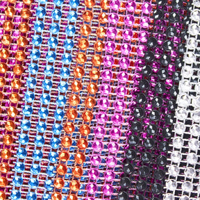 4 5 Inch Diamond Rhinestone On Mesh Trim 10 Yard Roll Group