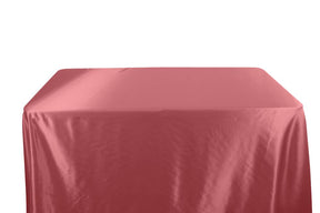 Stretch Charmeuse Satin 6 Feet Banquet Table Covers Dusty Rose 1