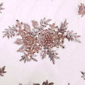Viburnum Bridal Lace Beaded Fabric SV573418 Dusty Rose 2
