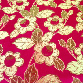 Daisy Metallic Brocade Fabric SV570773 Fuchsia / Gold 2