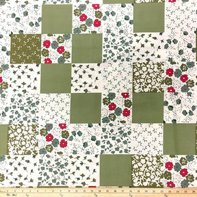 Flower Boxes Patch Sage Print Sheeting Fabric SV573726 1