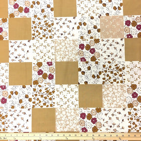 Flower Boxes Patch Tan Print Sheeting Fabric SV573727 1
