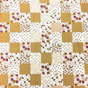 Flower Boxes Patch Tan Print Sheeting Fabric SV573727 3