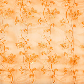 Forget Me Knot Floral Sequin Embroidery Fabric SV577778 Orange 1