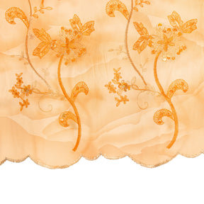Forget Me Knot Floral Sequin Embroidery Fabric SV577778 Orange 2