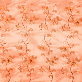 Forget Me Knot Floral Sequin Embroidery Fabric SV577777 Peach 1