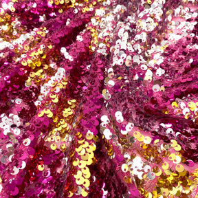 Two Tone Reversible Sequins On Mesh Fabric SV576593 Fuchsia/Gold 2