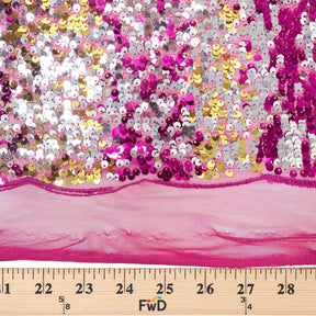 Two Tone Reversible Sequins On Mesh Fabric SV576593 Fuchsia/Gold 3